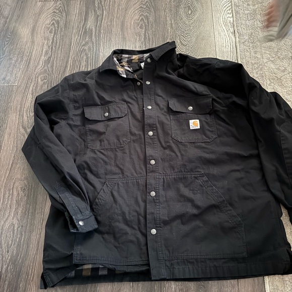 Carhartt Men's Black Jacket Flannel lined - Picture 1 of 3